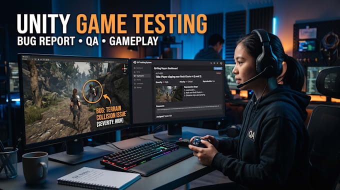 do unity game testing, bug report and gameplay QA