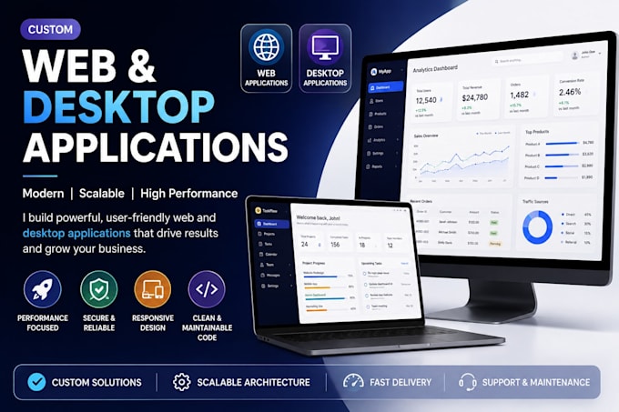 develop custom  web application and desktop application