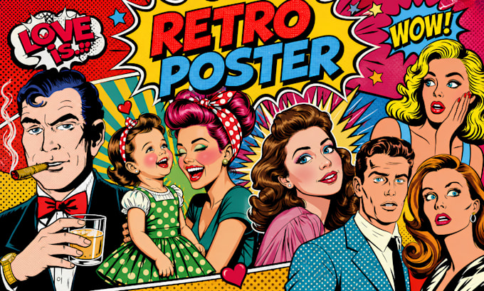 create retro comic retro comic art retro comic book retro comic page pulp poster