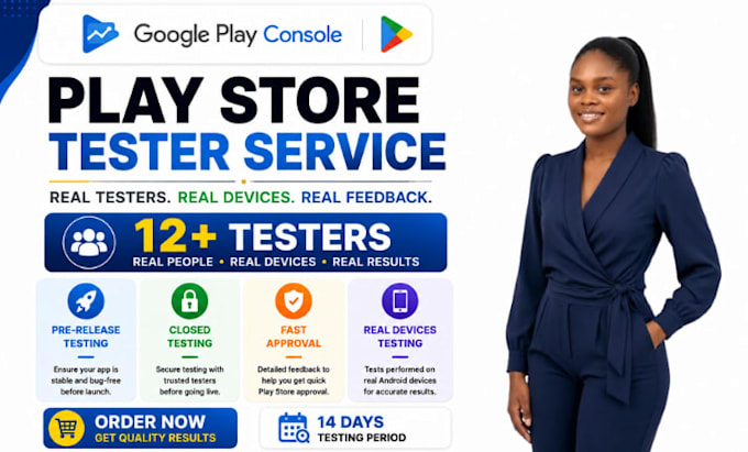 provide 12 or 20 testers for google play closed testing