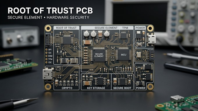 design root of trust pcb with secure element and hardware security secure pcb