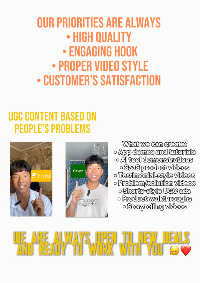 create engaging ugc videos for tech, apps ,saas and ai