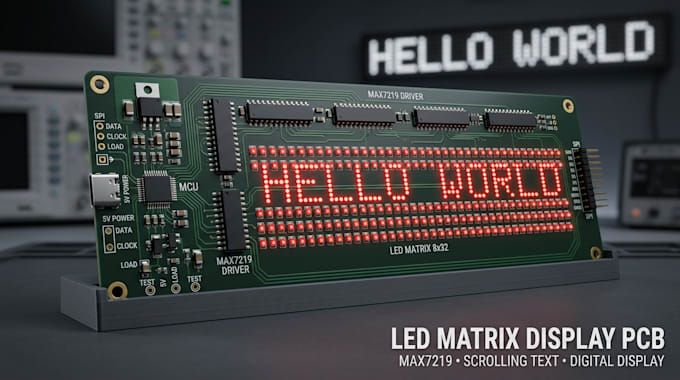 design custom led matrix display pcb for digital displays scrolling text max7219