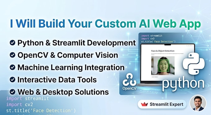 build custom ai web apps using python streamlit and opencv