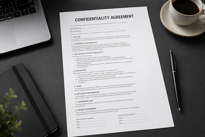 draft professional confidentiality agreements and business forms