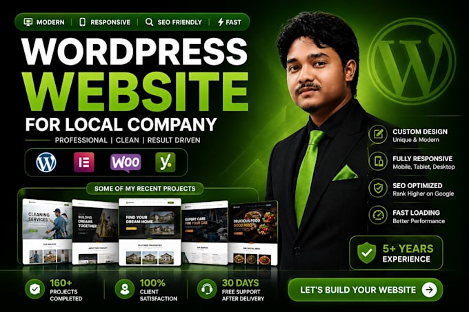 craft a wordpress website for a local company
