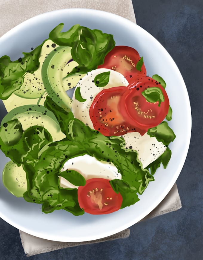 create custom digital food illustrations and stickers