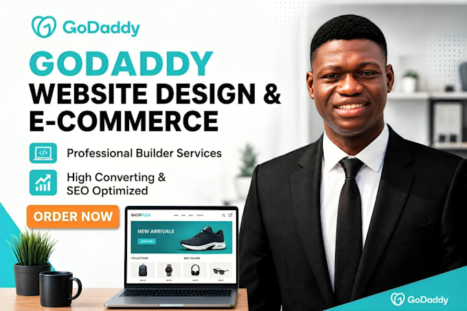 create a professional godaddy website design, godaddy ecommerce, godaddy builder