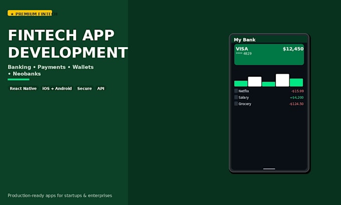 develop fintech app, finance app and payment app