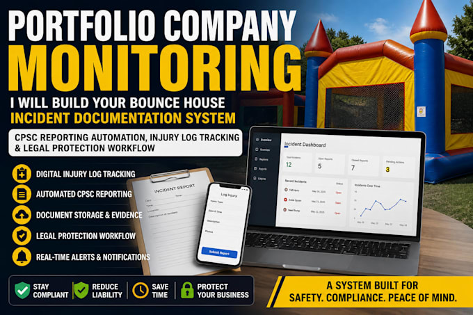 bounce house incident documentation system cpsc reporting automation injury log