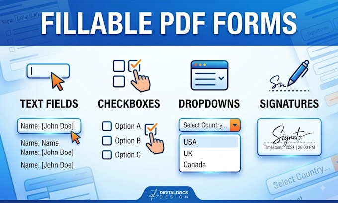 create fillable PDF forms and interactive PDF forms