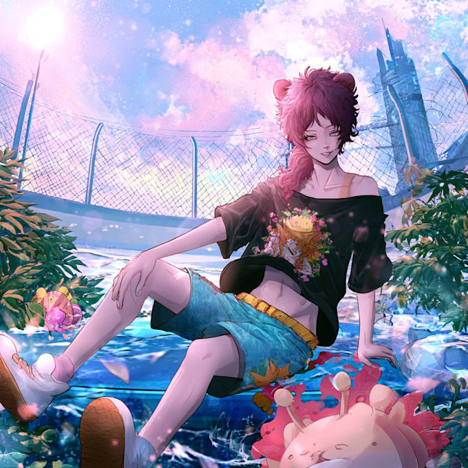 draw anime character art for vtuber, merch