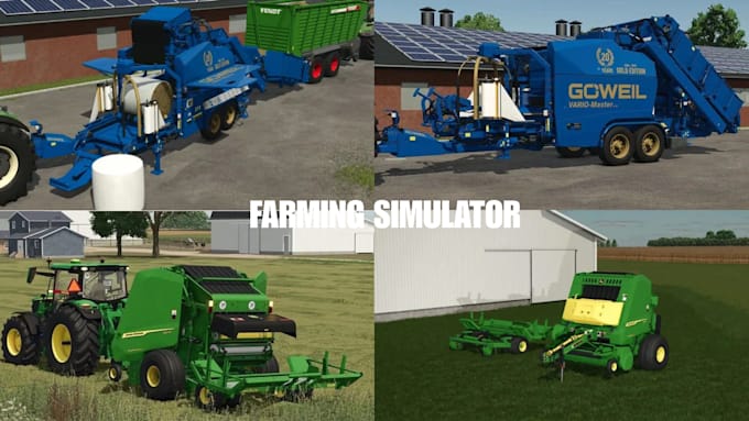 model farming simulator, excavator, tractor pbr texture,3d solid work, blender