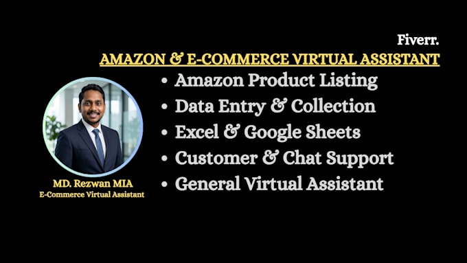 be your virtual assistant for amazon listing and data entry