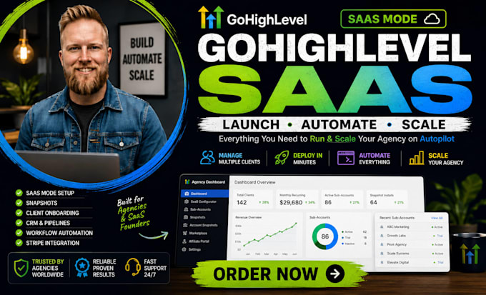 setup gohighlevel saas mode, snapshots, CRM and client onboarding