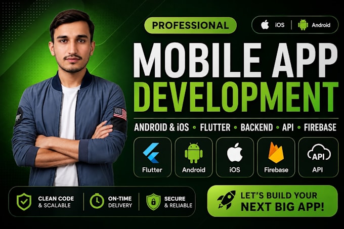 develop full stack mobile app with flutter and backend API