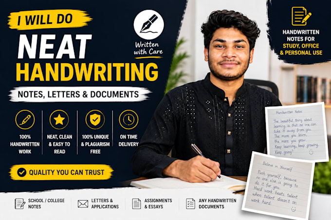 provide neat and professional handwriting services