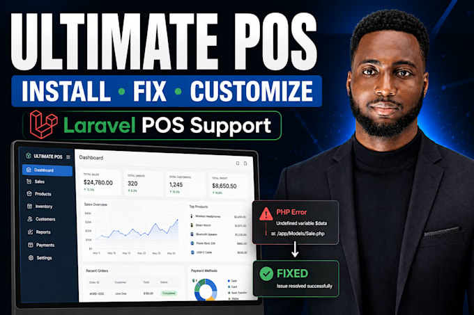 install, fix and customize your ultimate pos laravel script