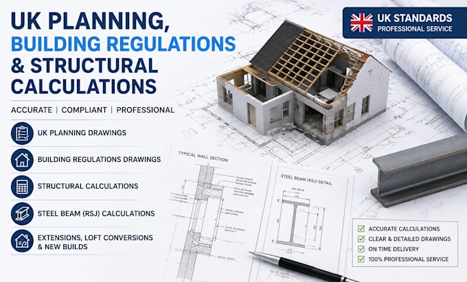do UK planning, building regulations and structural calculations
