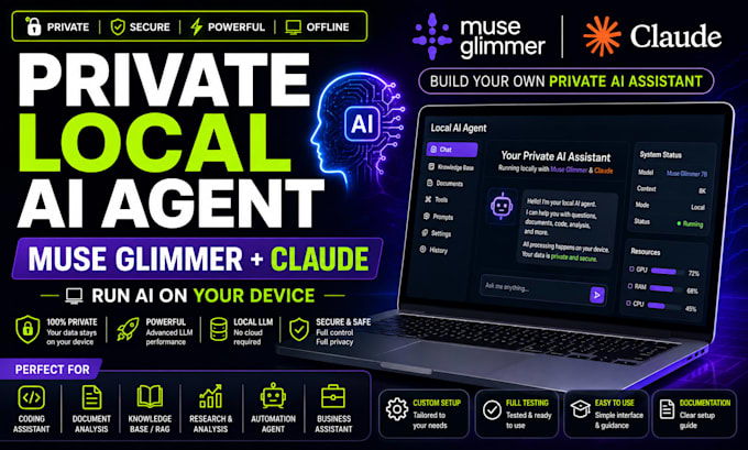 deploy private local ai agent, muse glimmer ai agent, offline ai agent, llm
