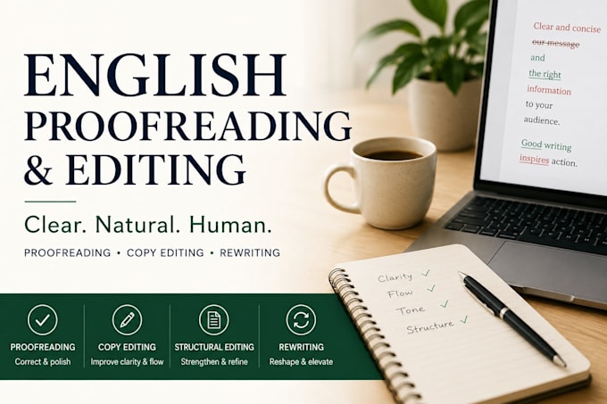 proofread, edit and rewrite your english content