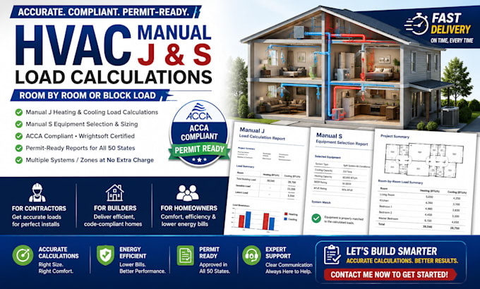 do hvac design manual j and s room by room or block load calculation