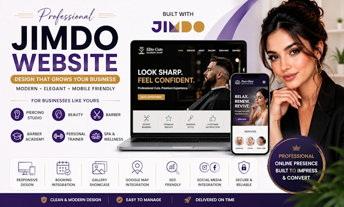 design piercing studio beauty barber academy personal trainer spa jimdo website