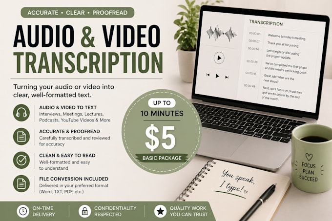 accurately transcribe audio and video to text