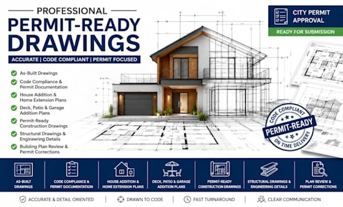 draw house architectural permit plans, structural permit drawings for pa, ca, wa