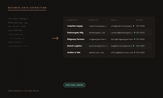 extract and clean business data from any website