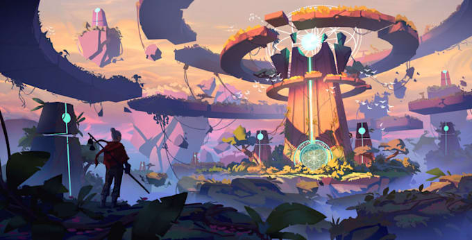create game environment concept art and background illustrations