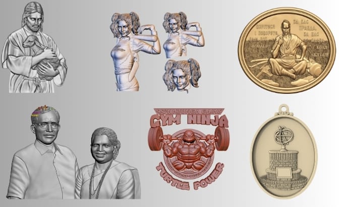 convert image to 3d bas relief portrait model for cnc carving or 3d printing