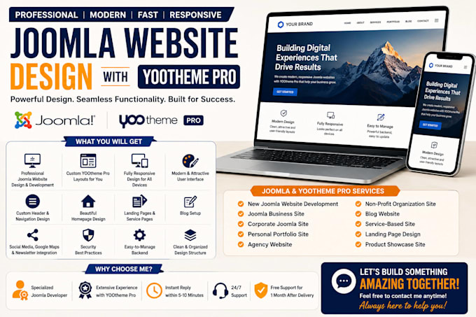 design joomla website using yootheme pro, yootheme joomla template