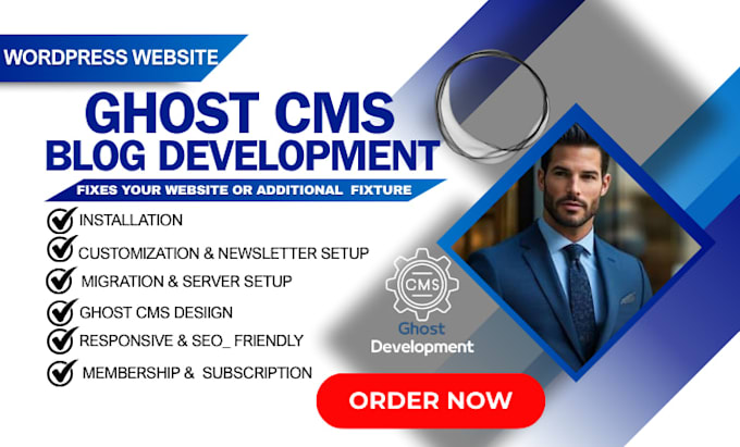 customized ghost cms website theme for your blog website