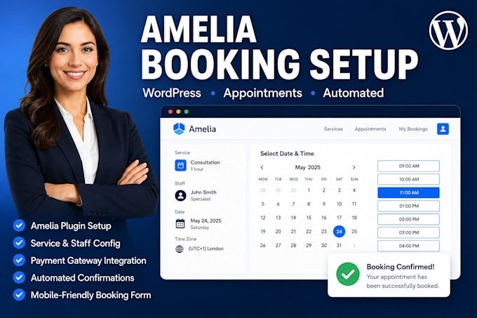 install amelia booking plugin and create an appointment booking website