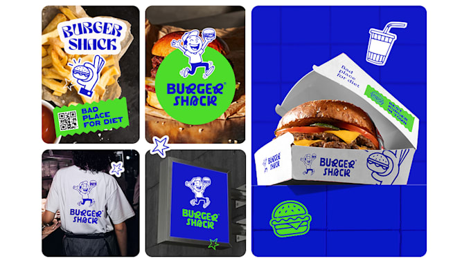 design a modern fast food logo and food branding
