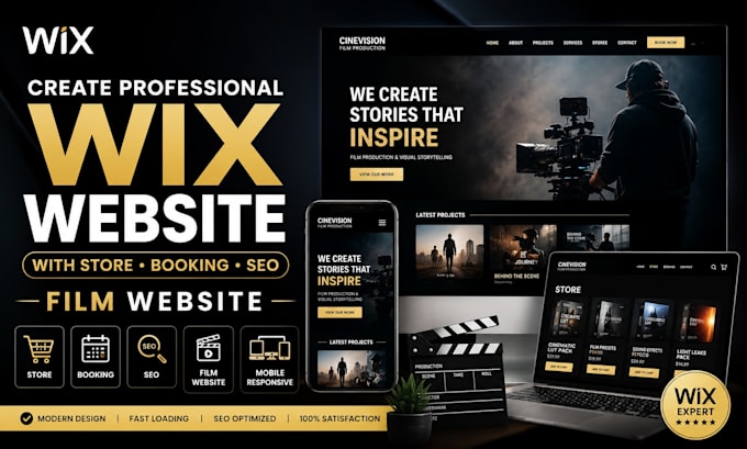 create cinema film wix website store booking website SEO fitness film website