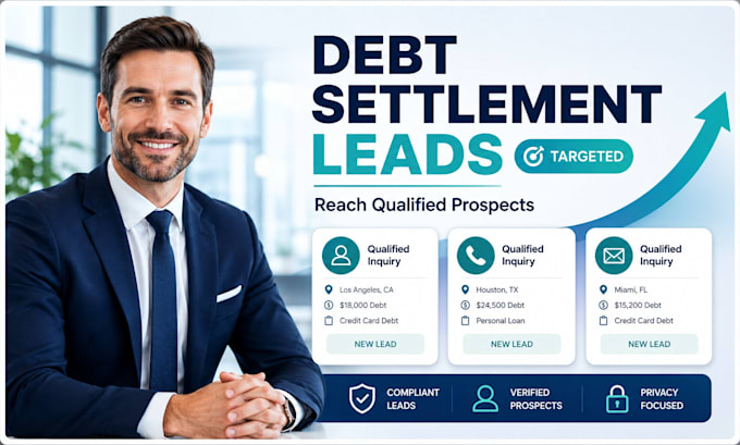 generate debt settlement leads debt relief consolidation leads meta ads setup