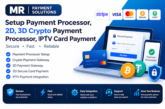 setup and fix 2d 3d crypto card and iptv payment gateways