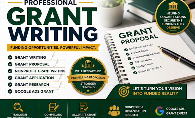 do professional grant writing, grant proposal and research
