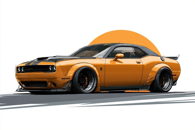 design custom vector car poster and illustration
