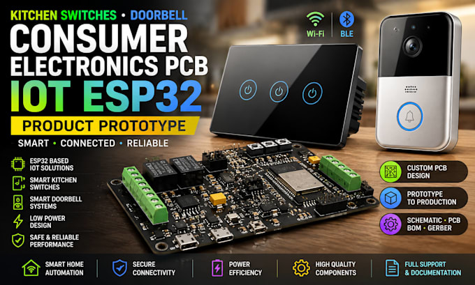 kitchen switches doorbell consumer electronics pcb iot esp32 product prototype