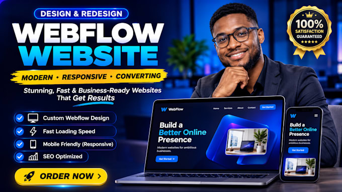 be your webflow developer for webflow design webflow website and webflow