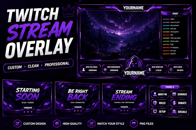 create a professional twitch stream overlay