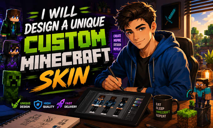 design a unique custom minecraft skin for you