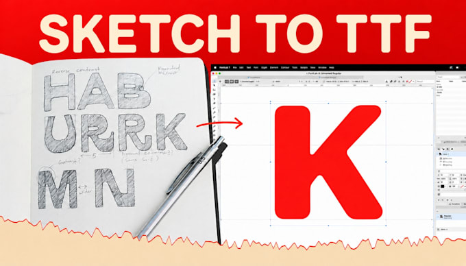 convert your sketches or handwriting into custom font ttf otf