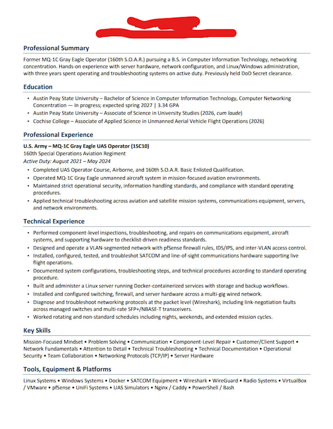 write your professional ats resume