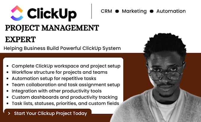 build custom clickup project management, clickup workflow, clickup automation