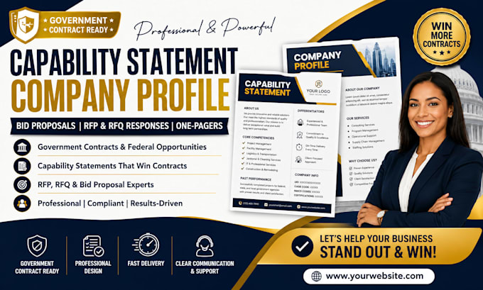 design a capability statement and company profile for government bids