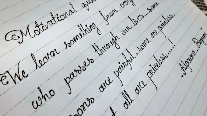 handwrite anything in my clean cursive handwriting style